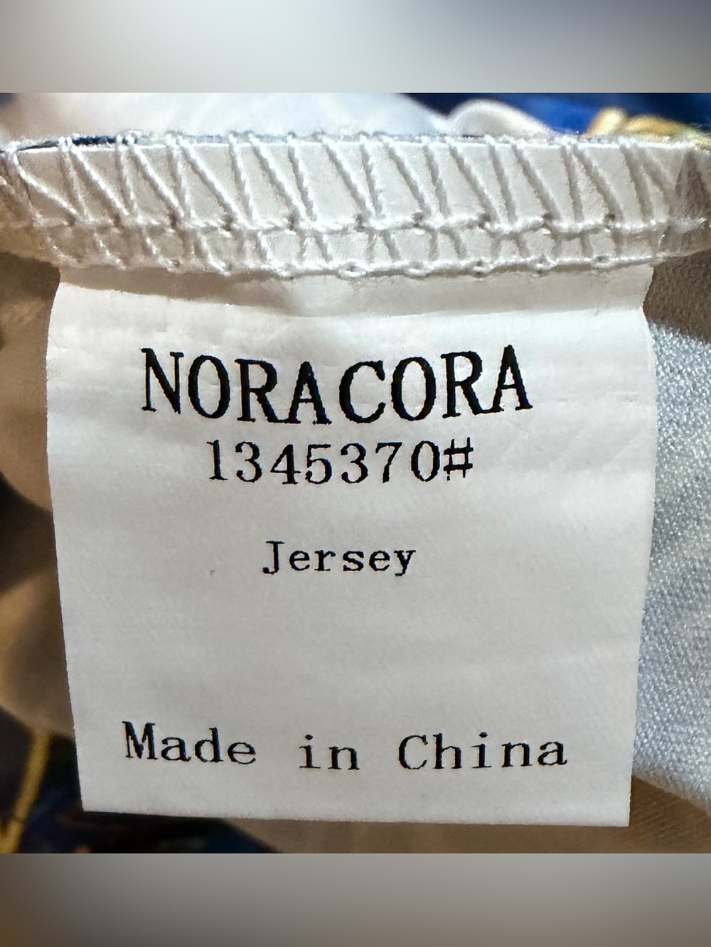 NWT Noracora Crew Neck Stretchy Jersey Floral Mandala  T Shirt Top  - Blue - M - Picture 8 of 8
